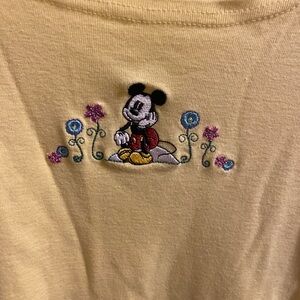 Disney Store XL Top Mickey Mouse Long Sleeve Shirt Embroidered Mickey Mouse